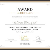 Eliora Bousquet Global Art Virtuoso - Elite Artist Career Achievement Award Certificate