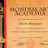 Officier Académicienne - Mondial Art Academia 2018 - Eliora Bousquet
