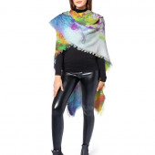 Poncho en laine inspiré d'un tableau d'Eliora Bousquet - 600