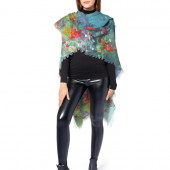 Poncho en laine inspiré d'un tableau d'Eliora Bousquet - 629
