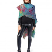 Poncho en laine inspiré d'un tableau d'Eliora Bousquet - 700