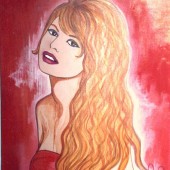 Peinture d'Eliora Bousquet intitulée : Sweet Sixties (Portrait de Brigitte Bardot)