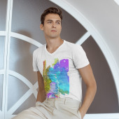 T-shirt col V pour homme dérivé d'une peinture d'Eliora Bousquet 1