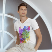 T-shirt col V pour homme dérivé d'une peinture d'Eliora Bousquet 11