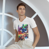 T-shirt col V pour homme dérivé d'une peinture d'Eliora Bousquet 6