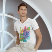 T-shirt col V pour homme dérivé d'une peinture d'Eliora Bousquet 9
