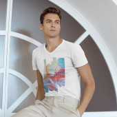 T-shirt col V pour homme dérivé d'une peinture d'Eliora Bousquet 12