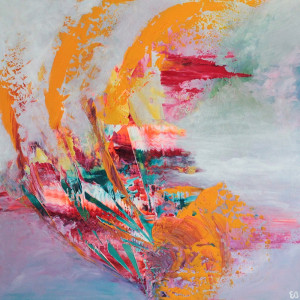 Peinture d'Eliora Bousquet - L'aube flamboyante