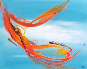 Peinture d'Eliora Bousquet - Sur les ailes du Vent