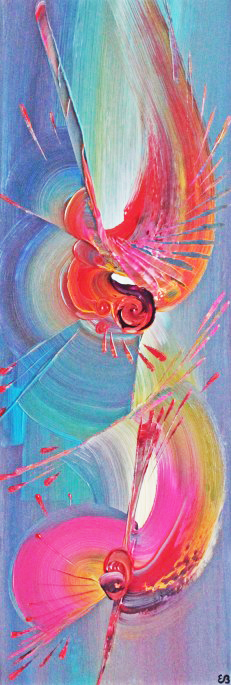 Peinture d'Eliora Bousquet - Ciel de plumes