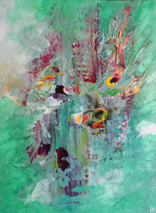 Peinture d'Eliora Bousquet - Fleurs d'eau