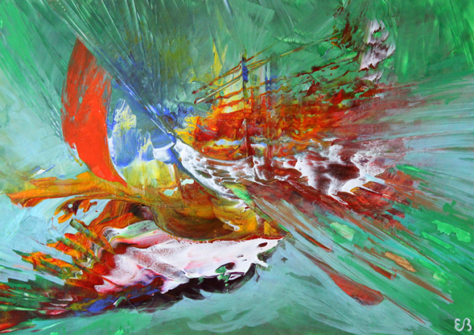 Peinture d'Eliora Bousquet - La fuite de Jonas