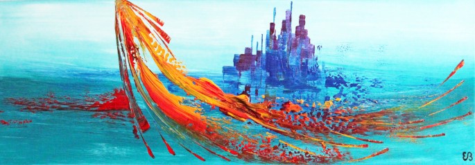 Peinture d'Eliora Bousquet - Le salut d'Hélios 1